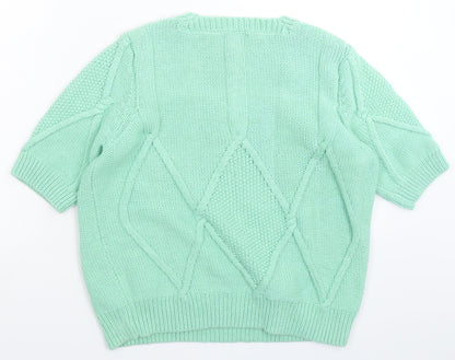 Gallery Womens Green  Knit Pullover Jumper Size L