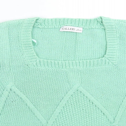 Gallery Womens Green  Knit Pullover Jumper Size L
