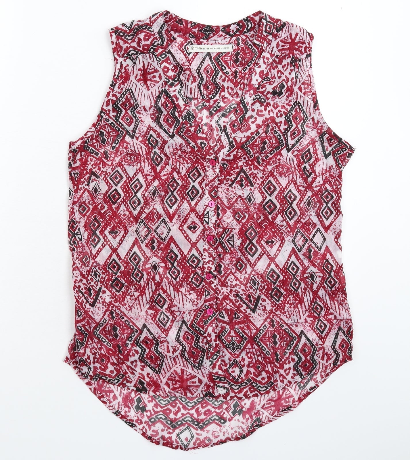 Womens UK Size M Stradivarius Multicoloured Basic Button-Up