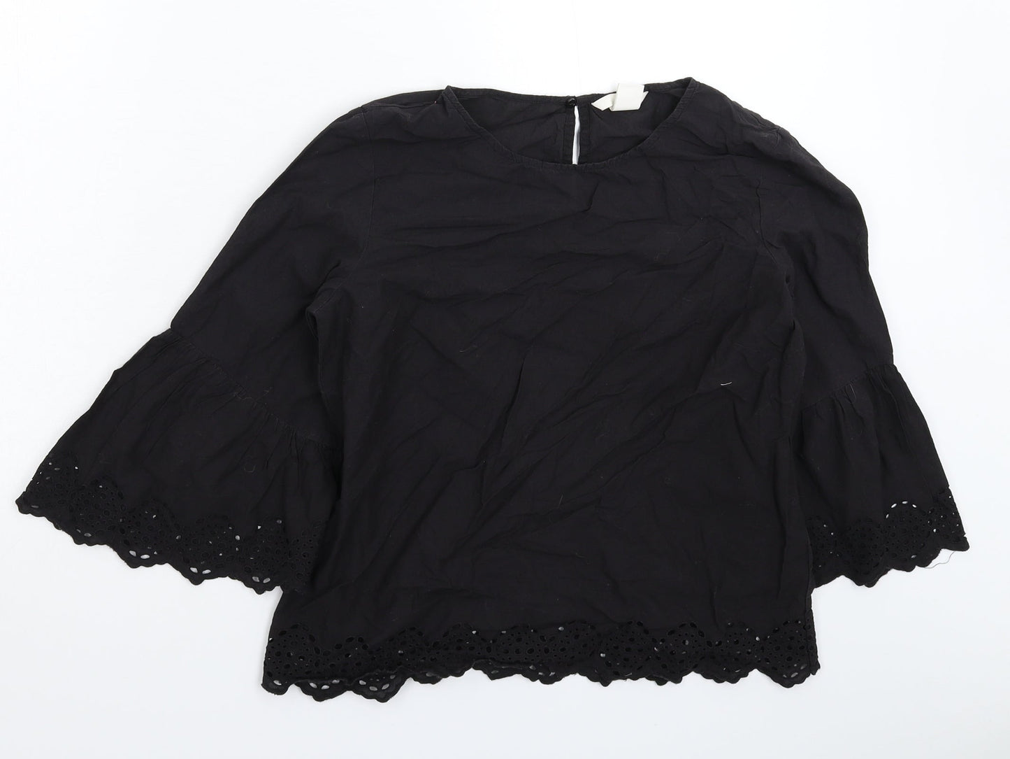 Womens UK Size 8 H&M Black Basic T-Shirt