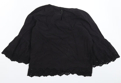 Womens UK Size 8 H&M Black Basic T-Shirt