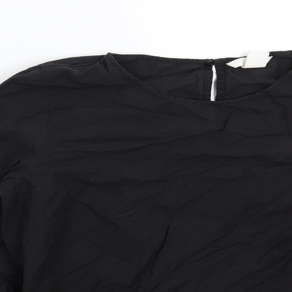 Womens UK Size 8 H&M Black Basic T-Shirt