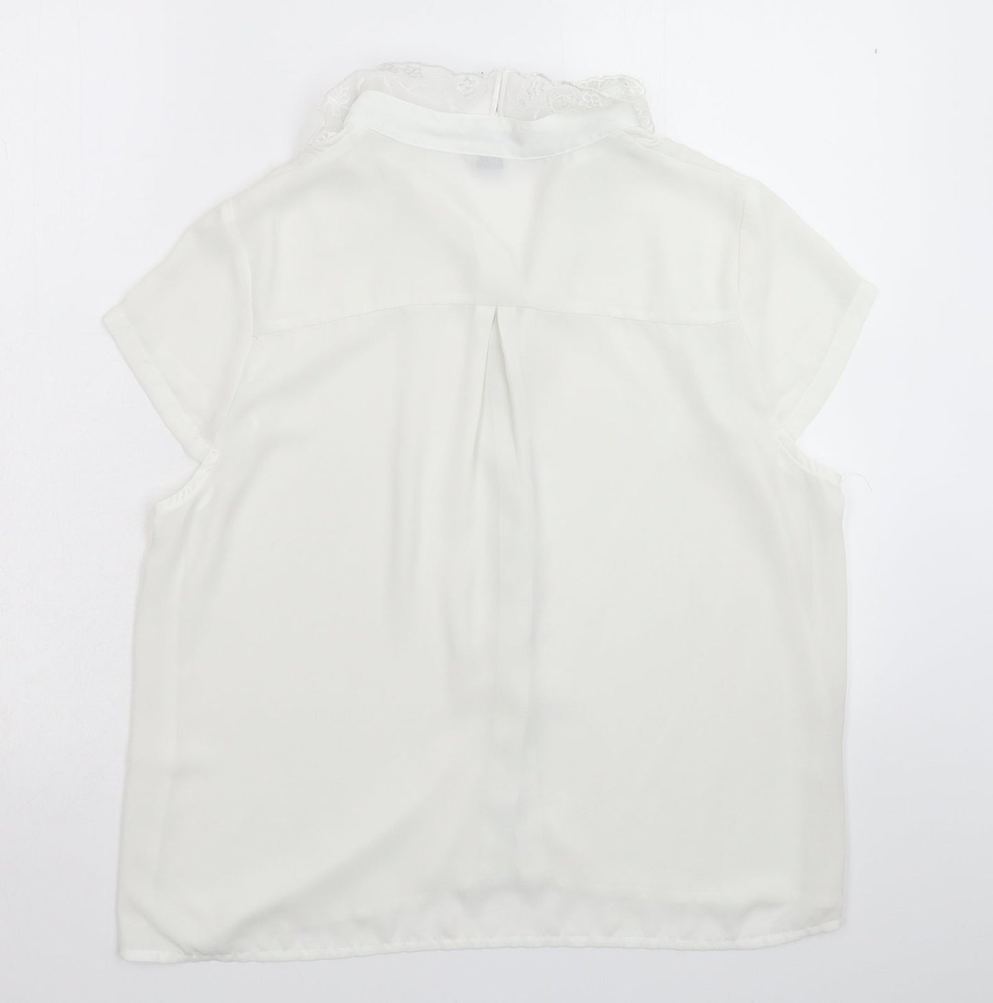 Womens UK Size 16 Cutie White Basic Button-Up
