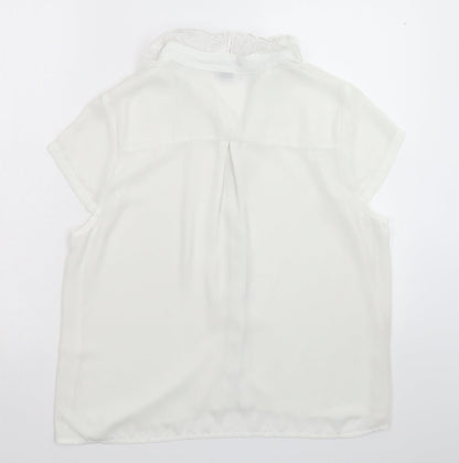 Womens UK Size 16 Cutie White Basic Button-Up