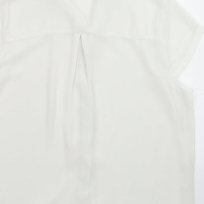 Womens UK Size 16 Cutie White Basic Button-Up