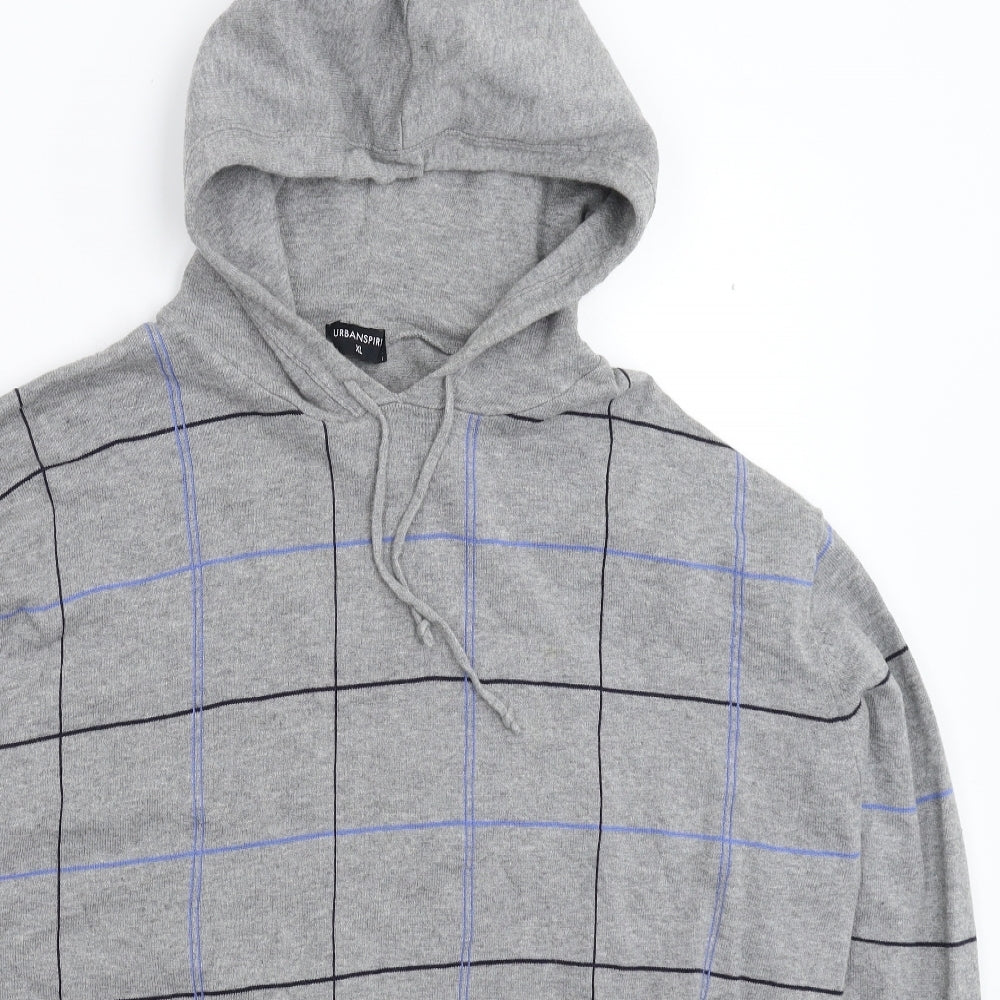 UrbanSpirit Mens Grey Check Knit Pullover Jumper Size XL