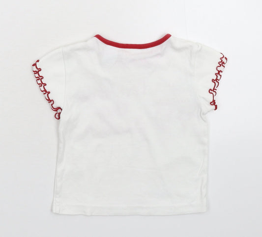 Miniwear Girls White   Basic T-Shirt Size 24 Months