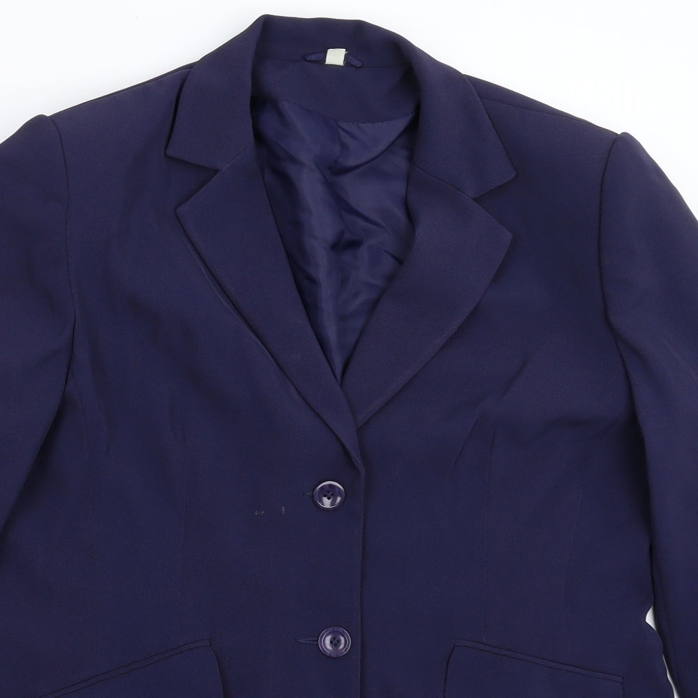 Womens UK Size 14 Preworn Regular Blue Suit Jacket