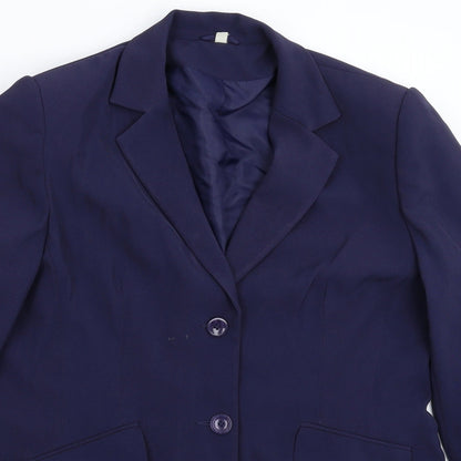 Womens UK Size 14 Preworn Regular Blue Suit Jacket