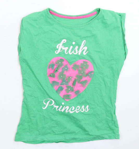 Dunnes Stores Girls Green   Basic T-Shirt Size 10 Years