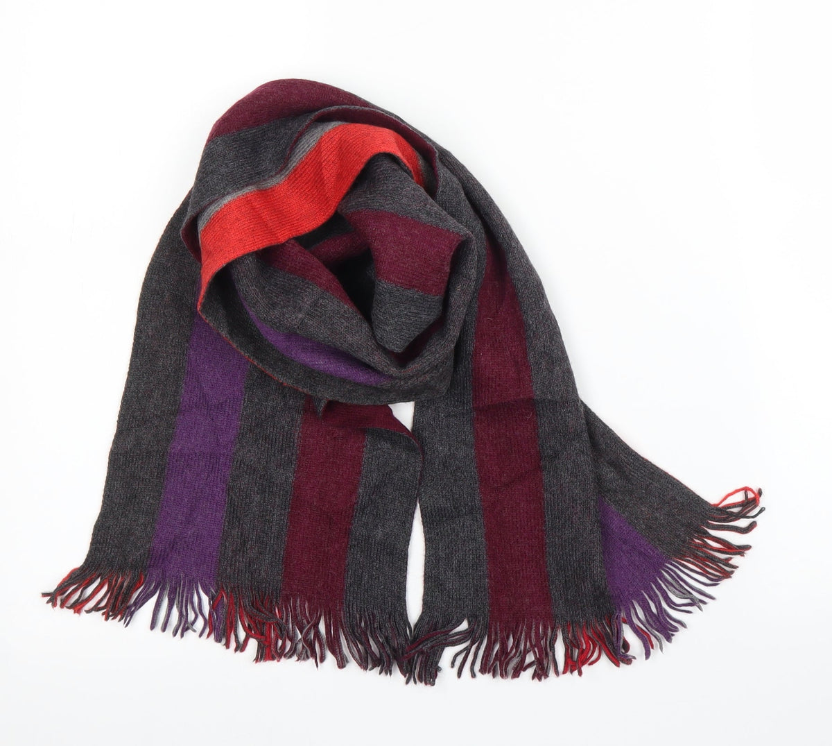 Preworn Unisex Grey Striped   Scarf