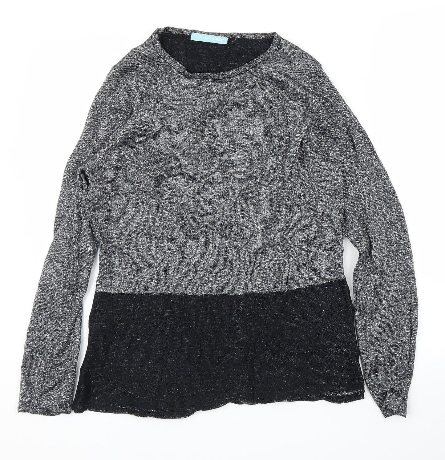 Avenue Womens Silver   Basic Blouse Size M