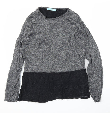 Avenue Womens Silver   Basic Blouse Size M