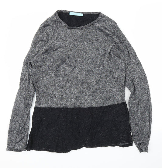 Avenue Womens Silver   Basic Blouse Size M