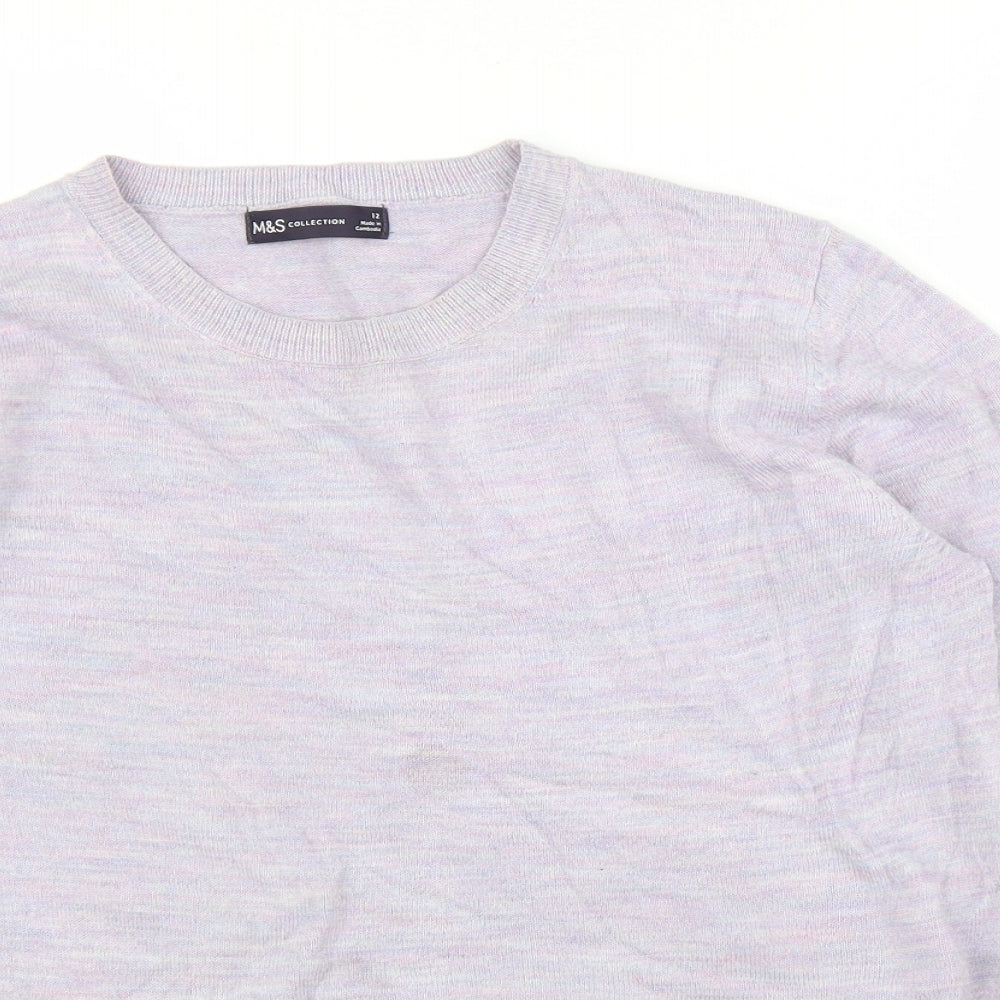 Womens UK Size 12 M&S Purple Pullover Jumper