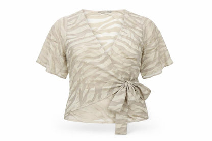Womens UK Size 10 F&F Gold Wrap Blouse