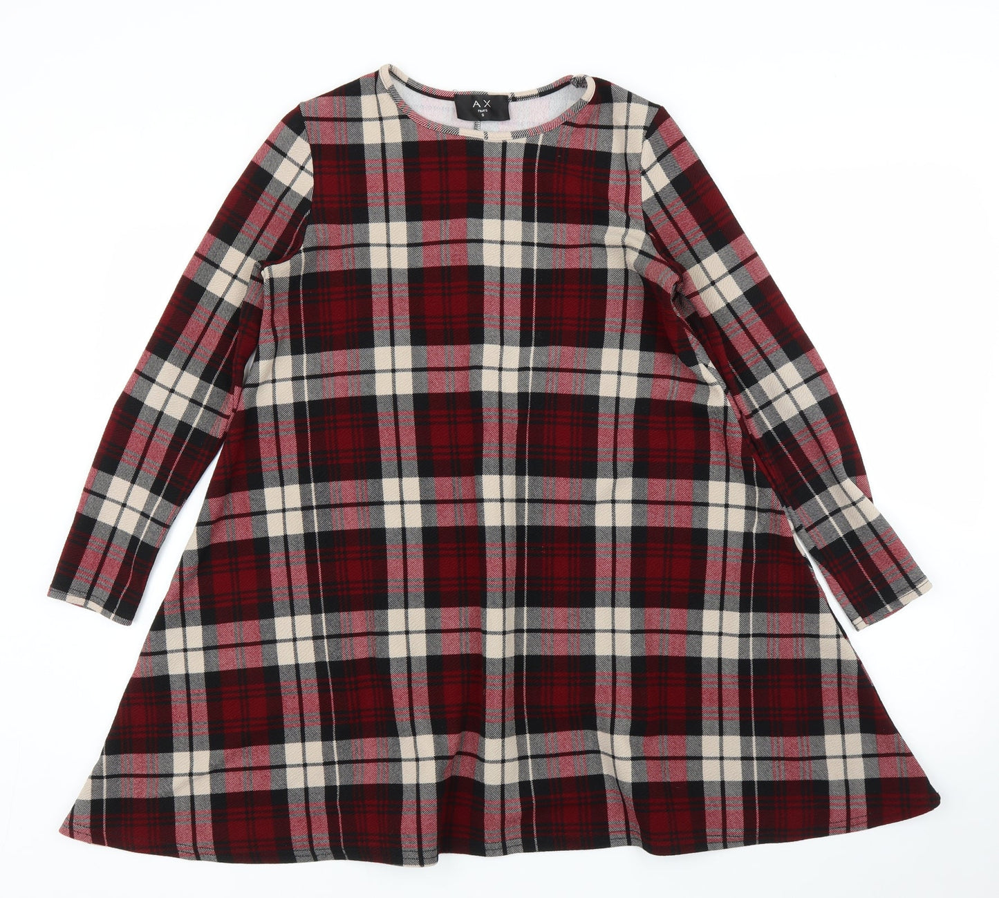 AX Paris Womens Purple Plaid  A-Line  Size S