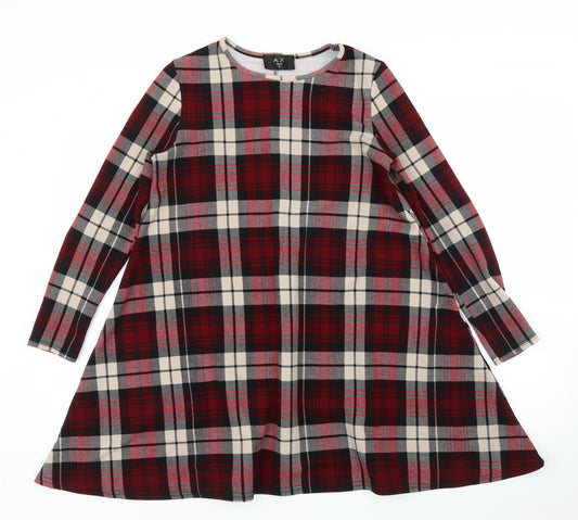 AX Paris Womens Purple Plaid  A-Line  Size S