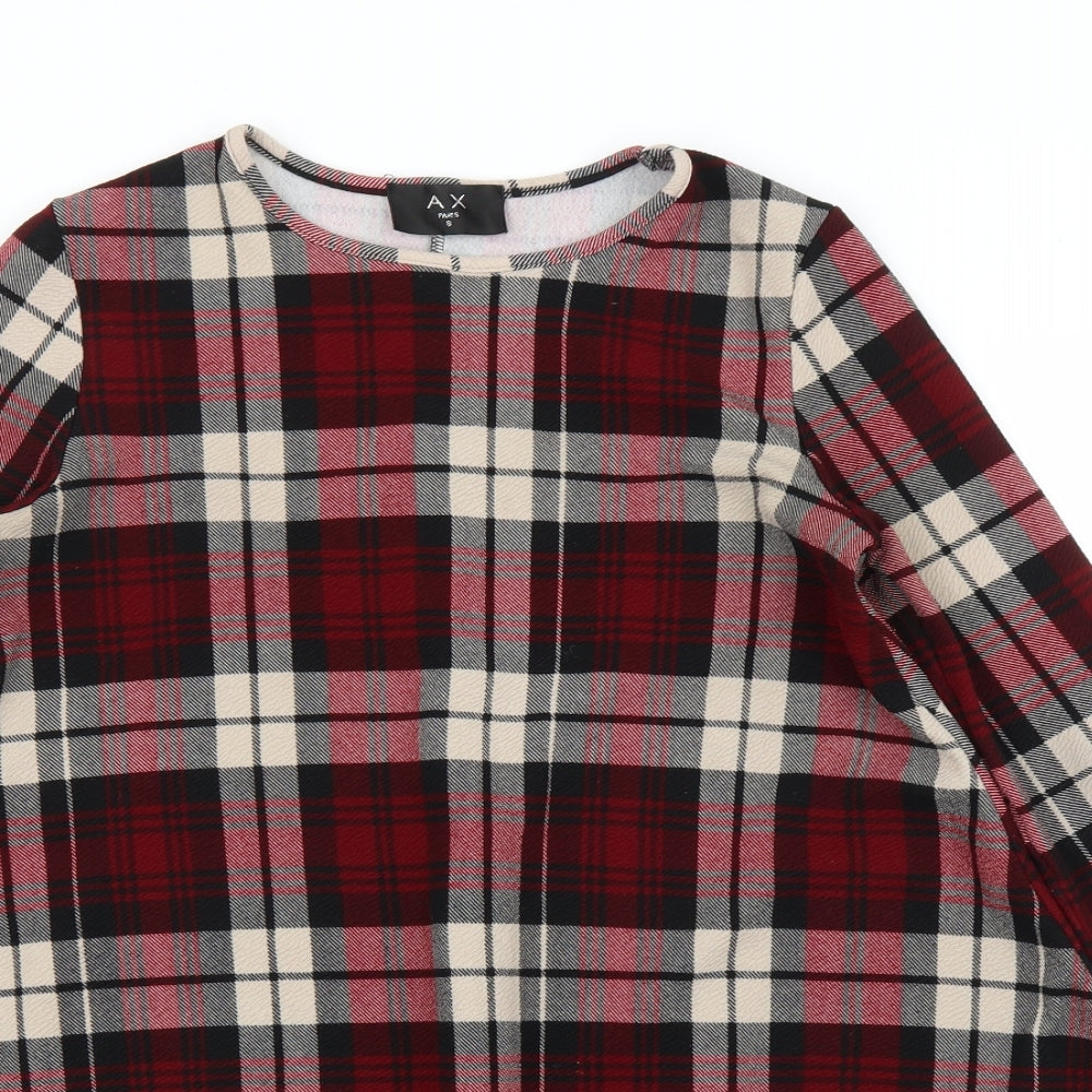 AX Paris Womens Purple Plaid  A-Line  Size S