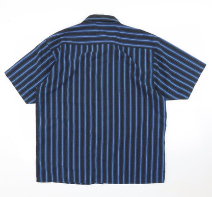 Mens UK Size L Matalan Blue  Button-Up Short Sleeve Casual Shirt