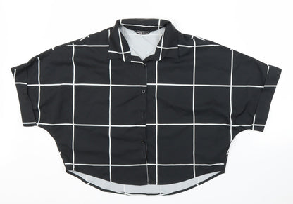 SheIn Womens Black Check  Basic Blouse Size XS