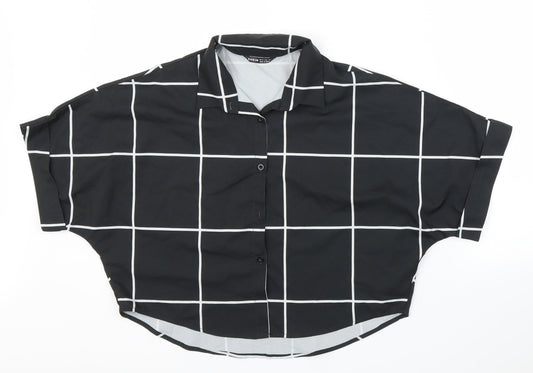 SheIn Womens Black Check  Basic Blouse Size XS