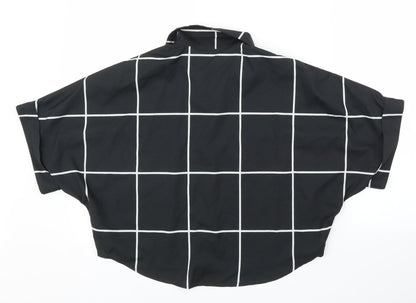 SheIn Womens Black Check  Basic Blouse Size XS