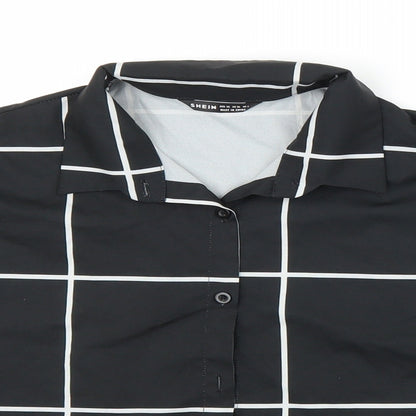 SheIn Womens Black Check  Basic Blouse Size XS