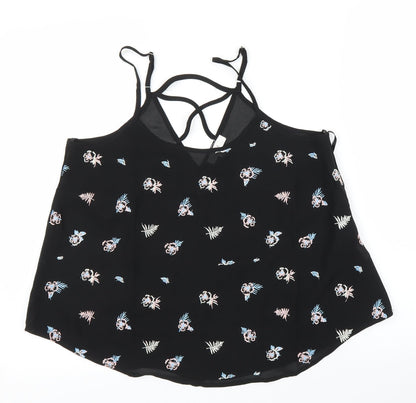 Womens UK Size M MINE Black Camisole Blouse