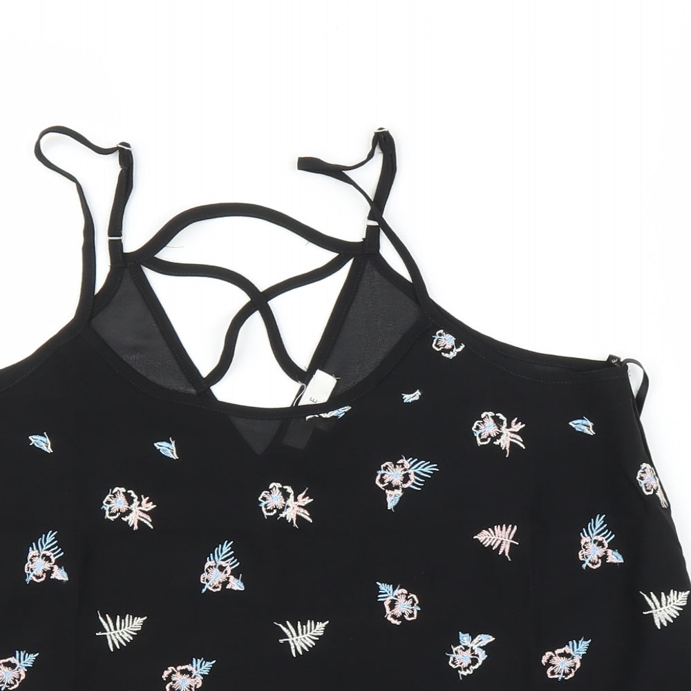 Womens UK Size M MINE Black Camisole Blouse