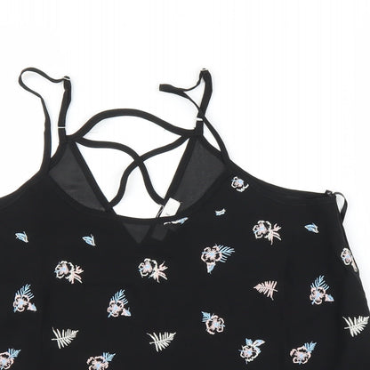 Womens UK Size M MINE Black Camisole Blouse