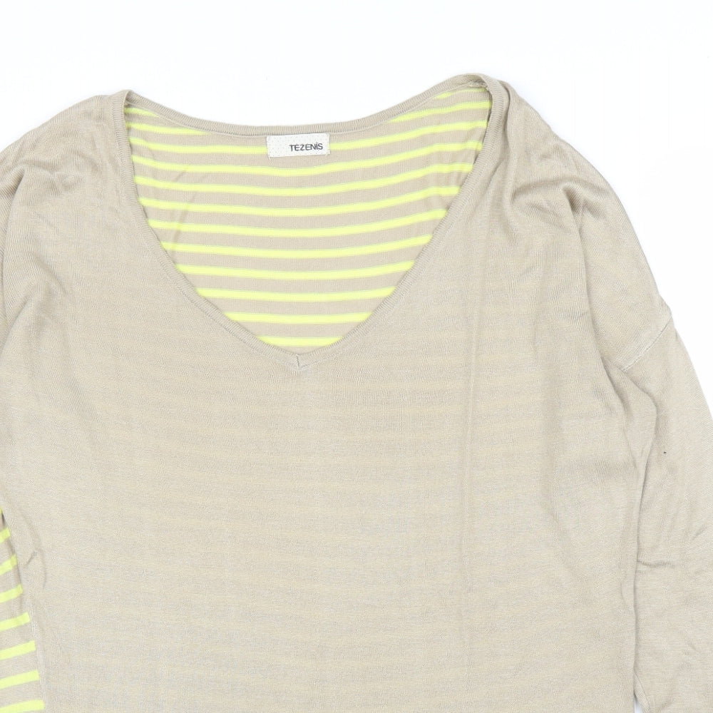 Womens UK Size L Tezenis Beige Pullover Jumper