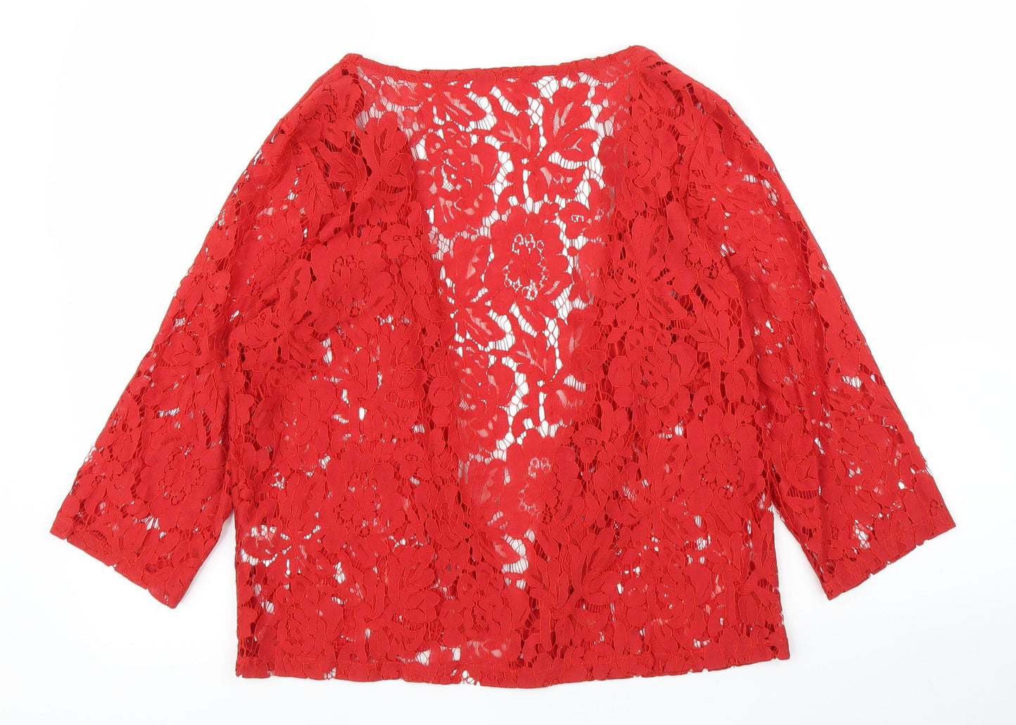 Womens UK Size 10 Preworn Red Basic Blouse