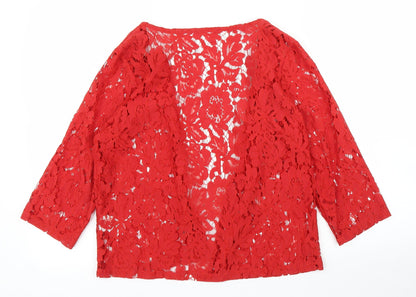 Womens UK Size 10 Preworn Red Basic Blouse
