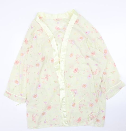 BHS Womens Yellow Floral  Capri Robe Size 12