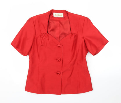 Womens UK Size 12 Roman Red Basic Blouse