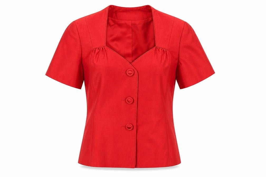Womens UK Size 12 Roman Red Basic Blouse