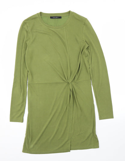 Womens UK Size 8 Very Green Tunic Blouse