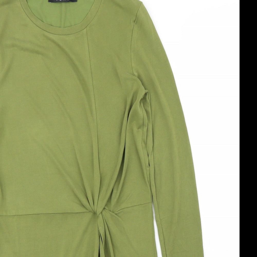 Womens UK Size 8 Very Green Tunic Blouse