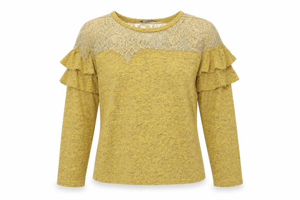 Klassy Womens Yellow Floral  Basic Blouse Size M