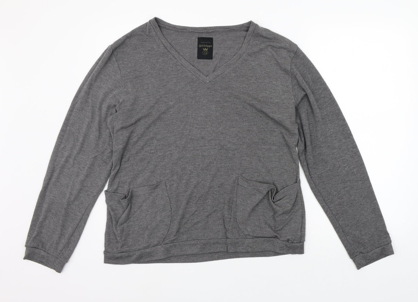 Golddigga Womens Grey   Pullover Jumper Size 14