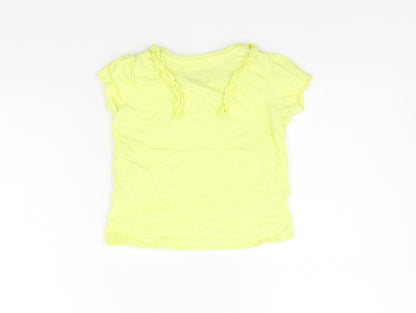 Primark Girls Yellow   Basic T-Shirt Size 2-3 Years