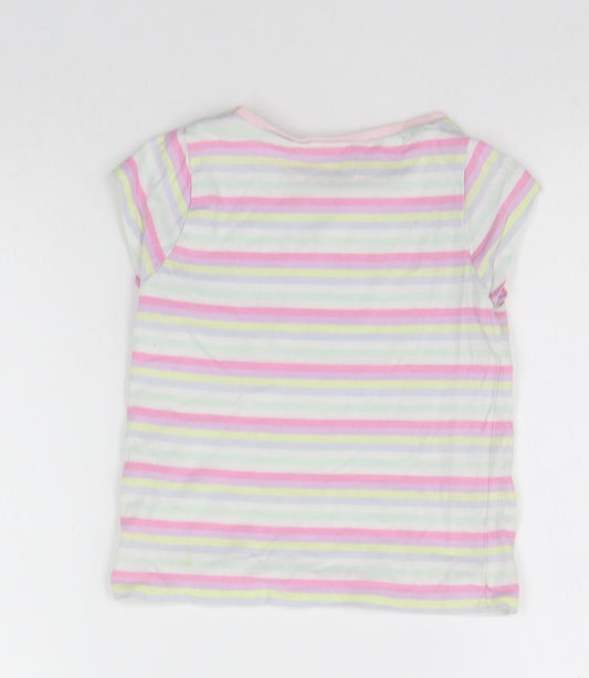 George Girls Multicoloured Striped  Basic T-Shirt Size 2-3 Years