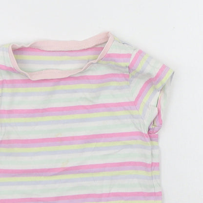George Girls Multicoloured Striped  Basic T-Shirt Size 2-3 Years