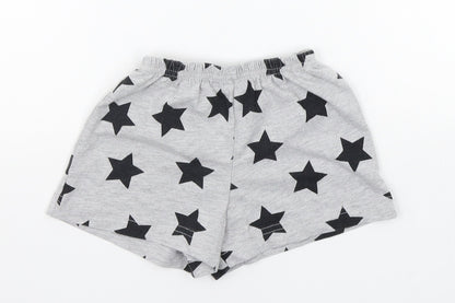 Matalan Girls Grey Geometric  Sweat Shorts Size 4-5 Years - STARS