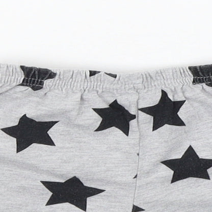Matalan Girls Grey Geometric  Sweat Shorts Size 4-5 Years - STARS