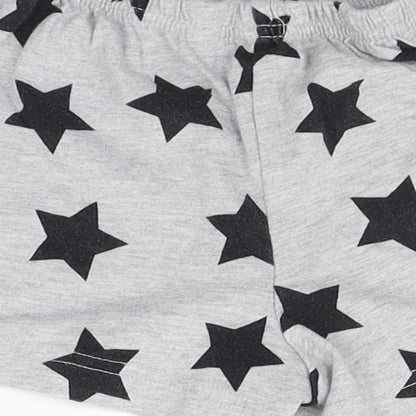 Matalan Girls Grey Geometric  Sweat Shorts Size 4-5 Years - STARS