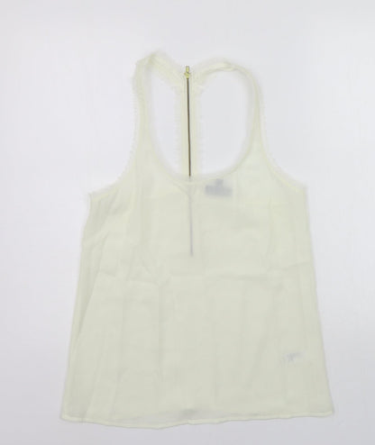 Womens UK Size 8 Topshop White Basic Tank