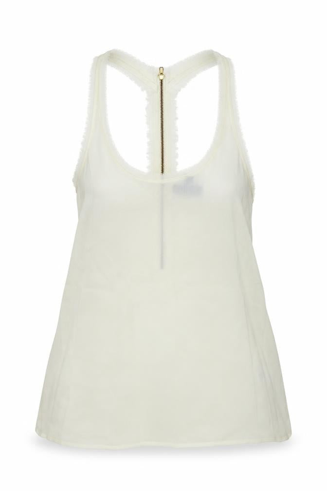Womens UK Size 8 Topshop White Basic Tank
