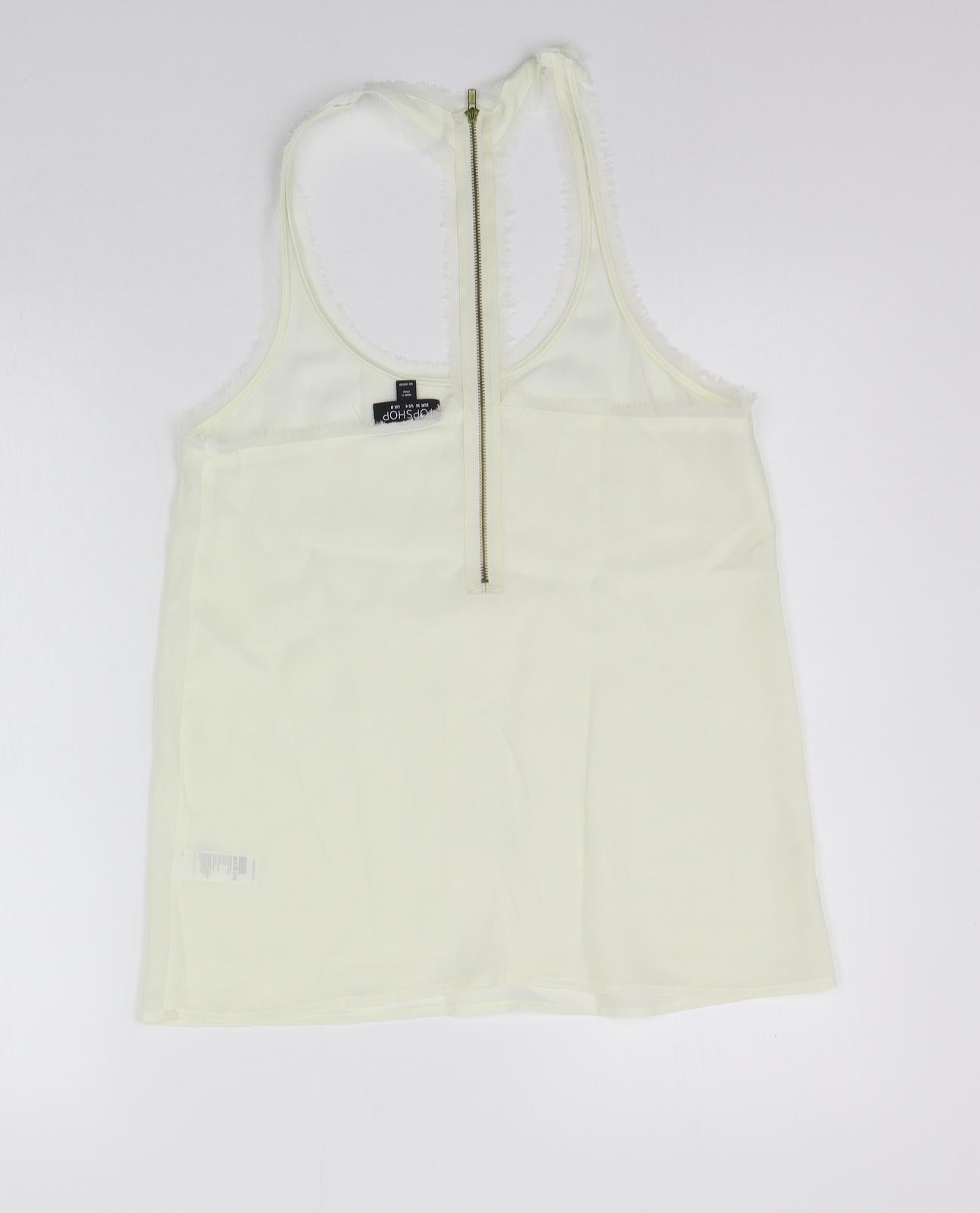Womens UK Size 8 Topshop White Basic Tank